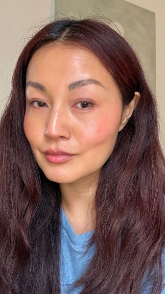 photo of woman wearing blush